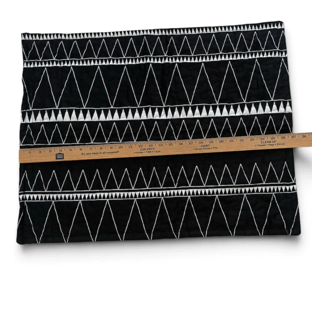 Andency Boho Tribal black and white quilted pillow shams set of two geometric